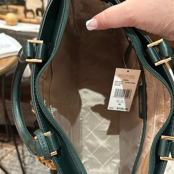MICHAEL Michael Kors Jessie Large Tote Satchel in Racing Green, BNWT - Picture 14 of 16
